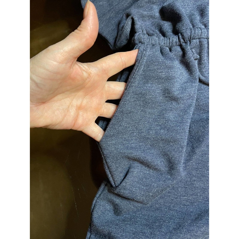 Wasabi & Mint Jumpsuit SZ S Gray Soft Knit Sleeveless Casual Jogger Pockets - Picture 4 of 9